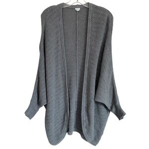 Aerie Grey Batwing Open Front Loose Knit Oversized Cardigan Sweater XS/S